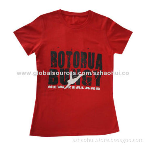 Women's fashionable custom design printed t-shirt, made of 100% cotton, OEM manufacturer